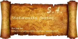 Stefanovits Aszter névjegykártya